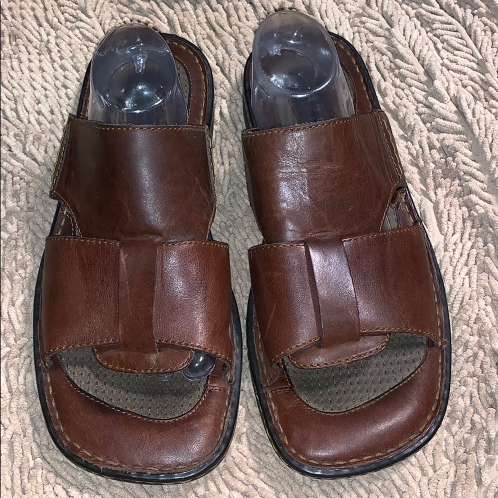 Born Brown leather sandals size 12